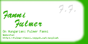 fanni fulmer business card